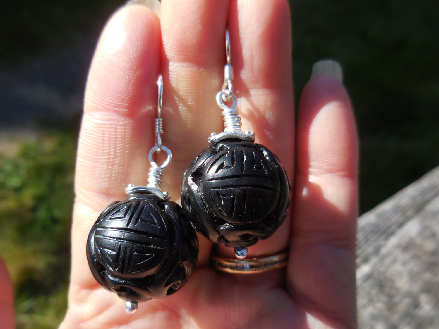 Black Jet, Sterling Silber Und Argentium von LingYenDesigns