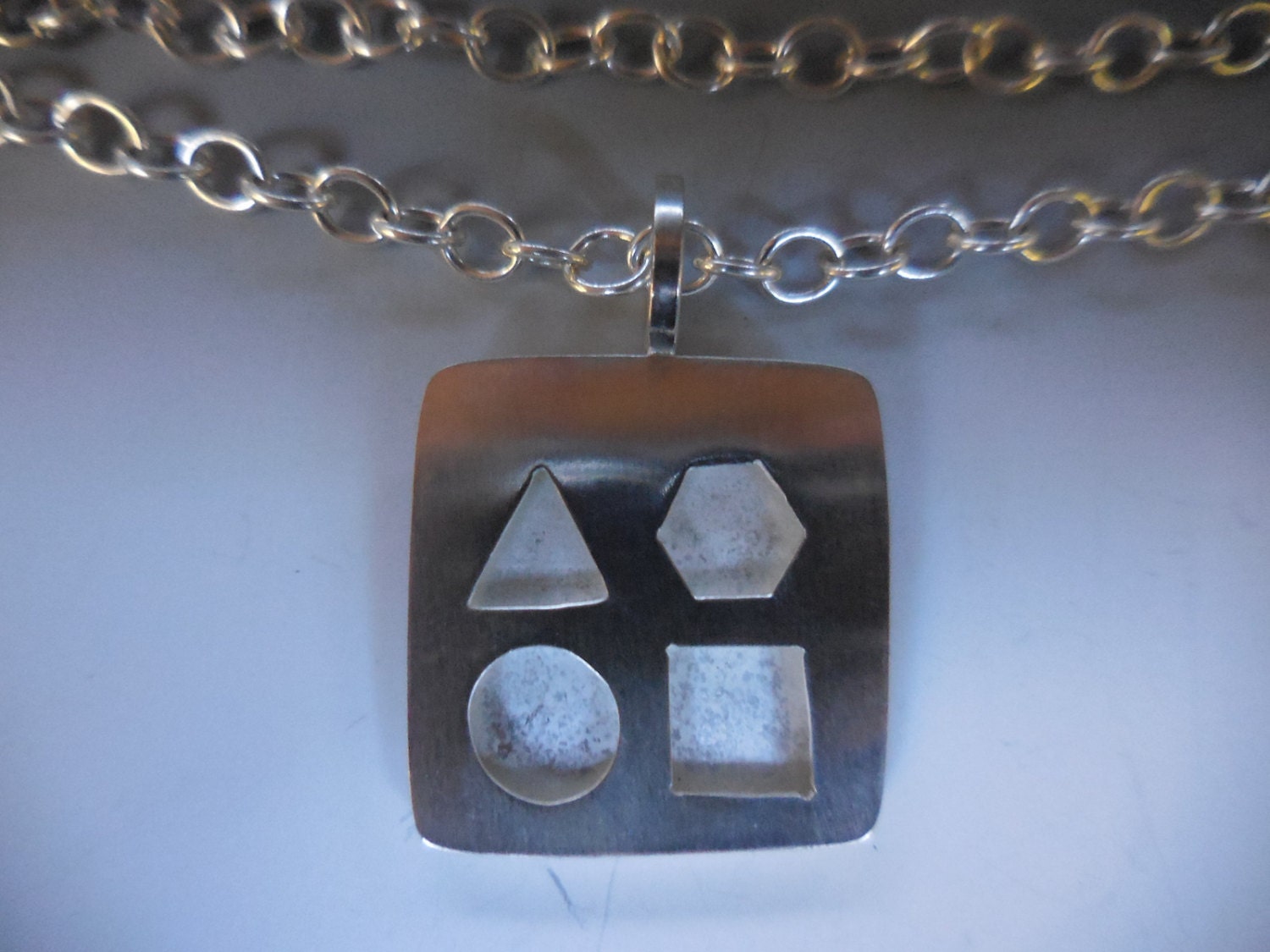 Kreis, Quadrat, Hexagon, Dreieck Halskette von LingYenDesigns