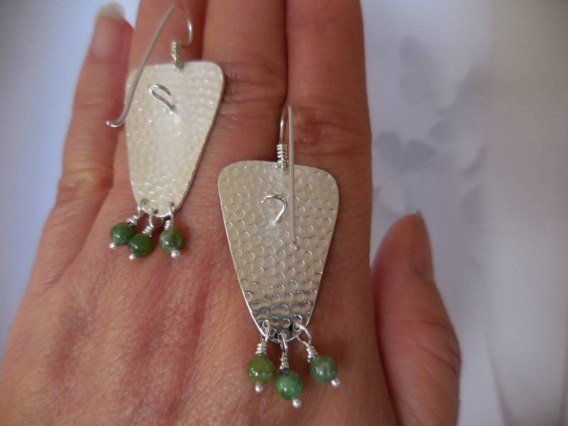 sterling Silber & Jade Ohrringe von LingYenDesigns