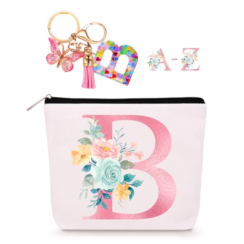 Lingdeer Make-up-Tasche aus Segeltuch für Frauen, personalisierte Kosmetiktasche für Mädchen, Make-up-Tasche für Hochzeit, Geburtstag, Strand, Urlaub, Geschenk für Frauen, Mutter, Lehrer, Freunde, von Lingdeer