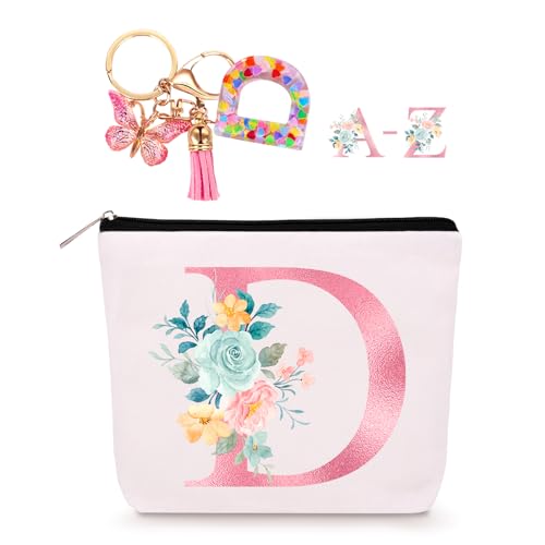 Lingdeer Make-up-Tasche aus Segeltuch für Frauen, personalisierte Kosmetiktasche für Mädchen, Make-up-Tasche für Hochzeit, Geburtstag, Strand, Urlaub, Geschenk für Frauen, Mutter, Lehrer, Freunde, von Lingdeer