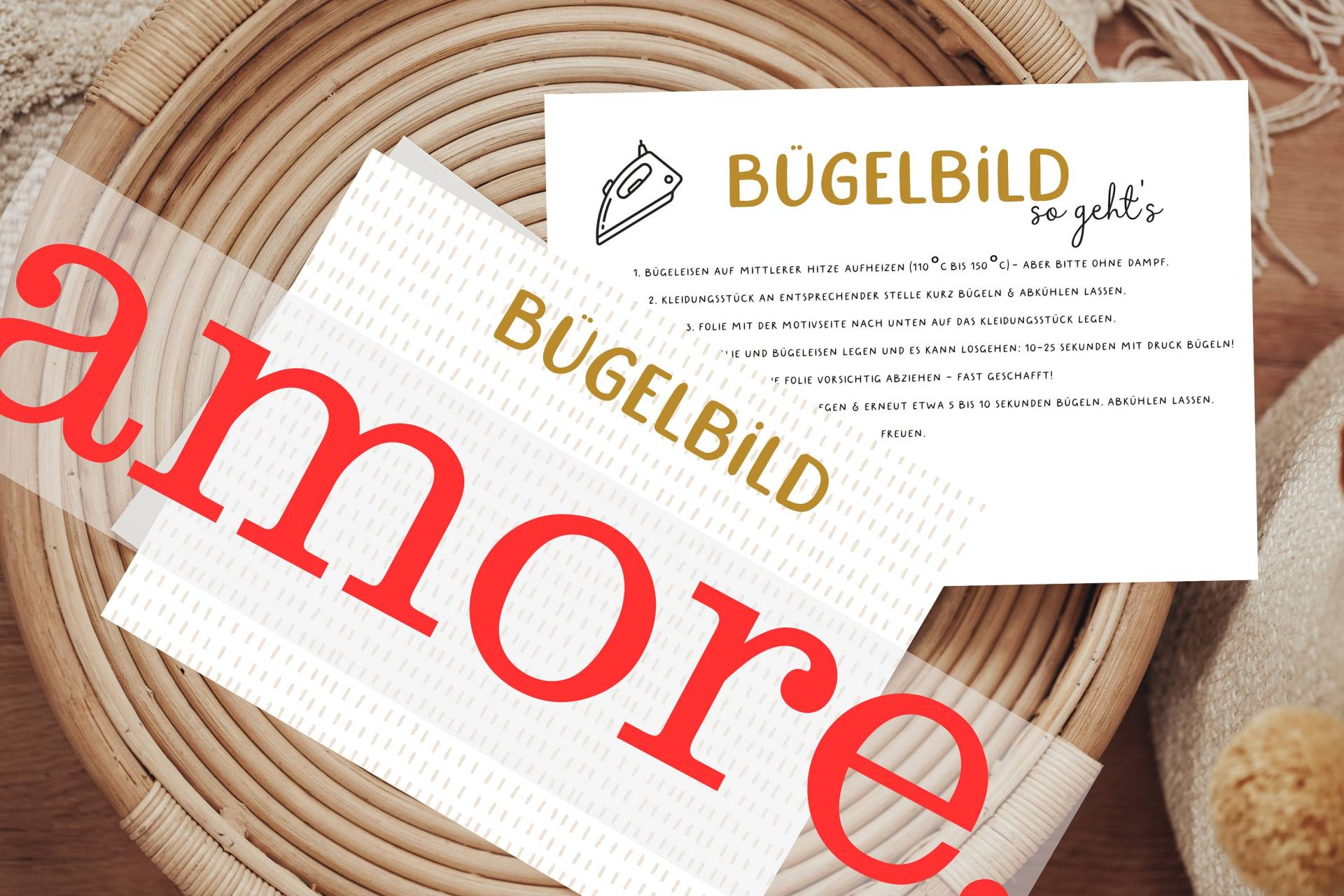 Bügelbild Amore Große Liebe Aufbügler Patch Erwachsene von Lingerei