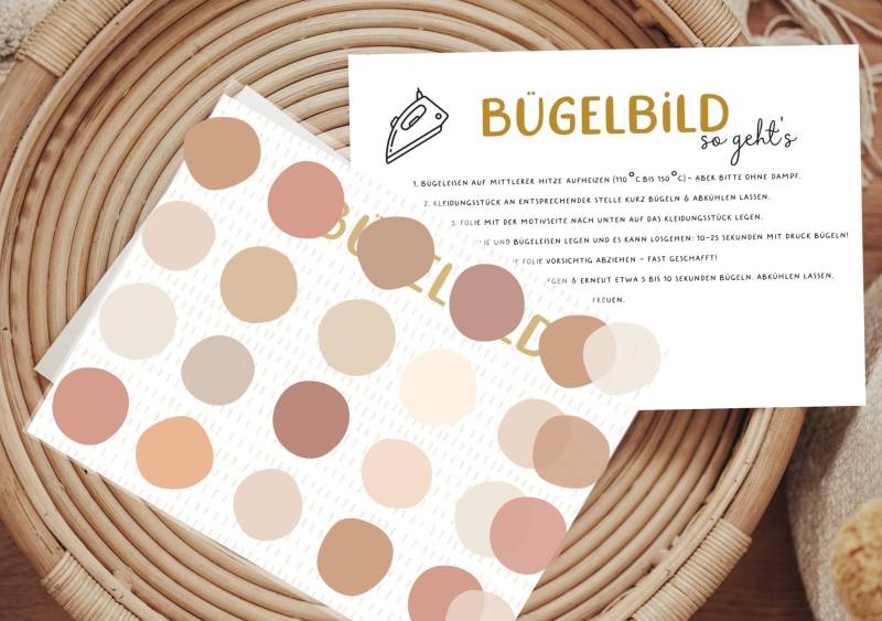 Bügelbild Beige Konfetti Punkte Aufbügler Patch von Lingerei