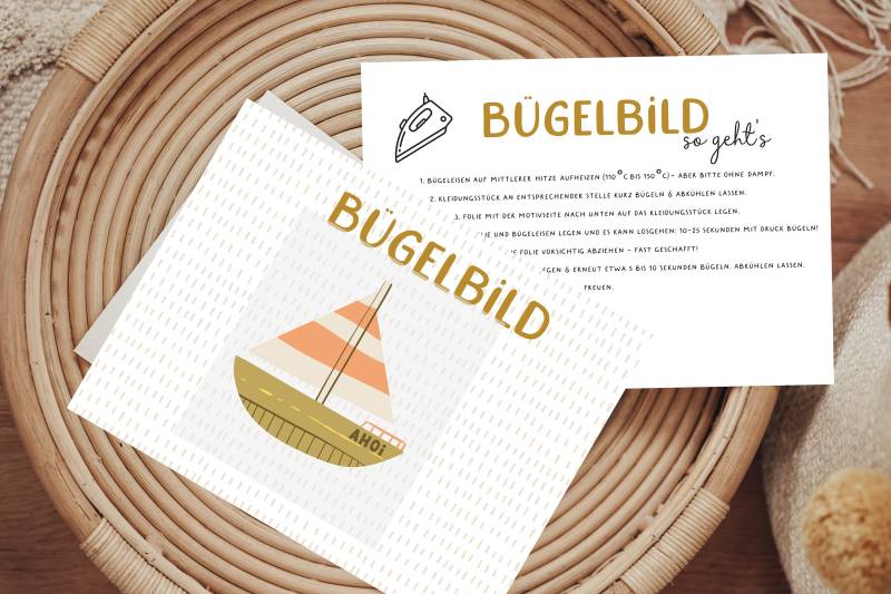 Bügelbild Boot Segenboot Ahoi Sommer Peach Diy Shirt von Lingerei