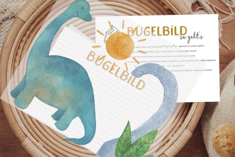 Bügelbild Brontosaurus Langhalsdino Dinosaurier Geburtstagsshirt 2 Zweiter Geburtstag Zahl Aufbügler Patch von Lingerei