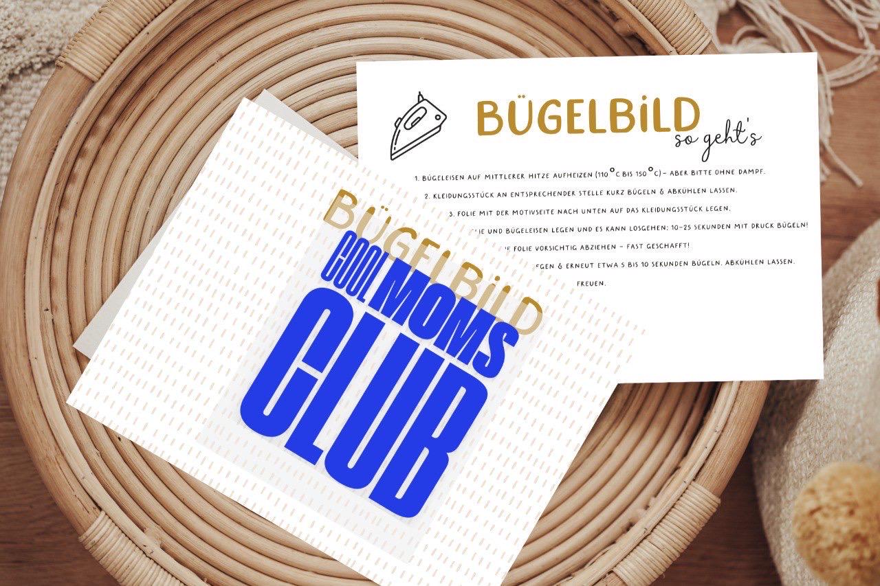 Bügelbild Cool Moms Club Mama Mutter Wochenbett Aufbügler Diy Patch von Lingerei