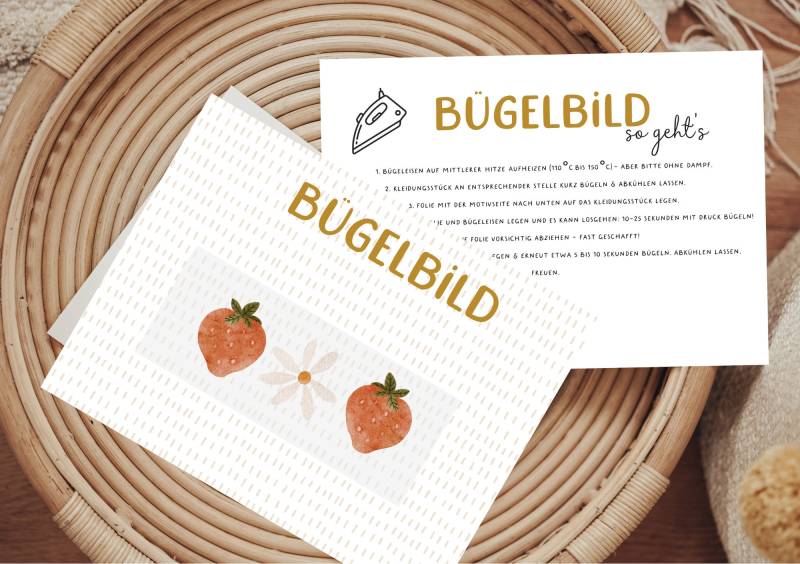 Bügelbild Erdbeerblüte Erdbeere Blume Aufbügler Patch von Lingerei