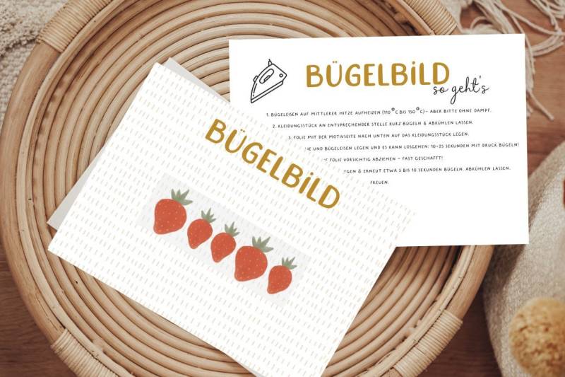 Bügelbild Erdbeeren Erdbeere Aufbügler Patch von Lingerei