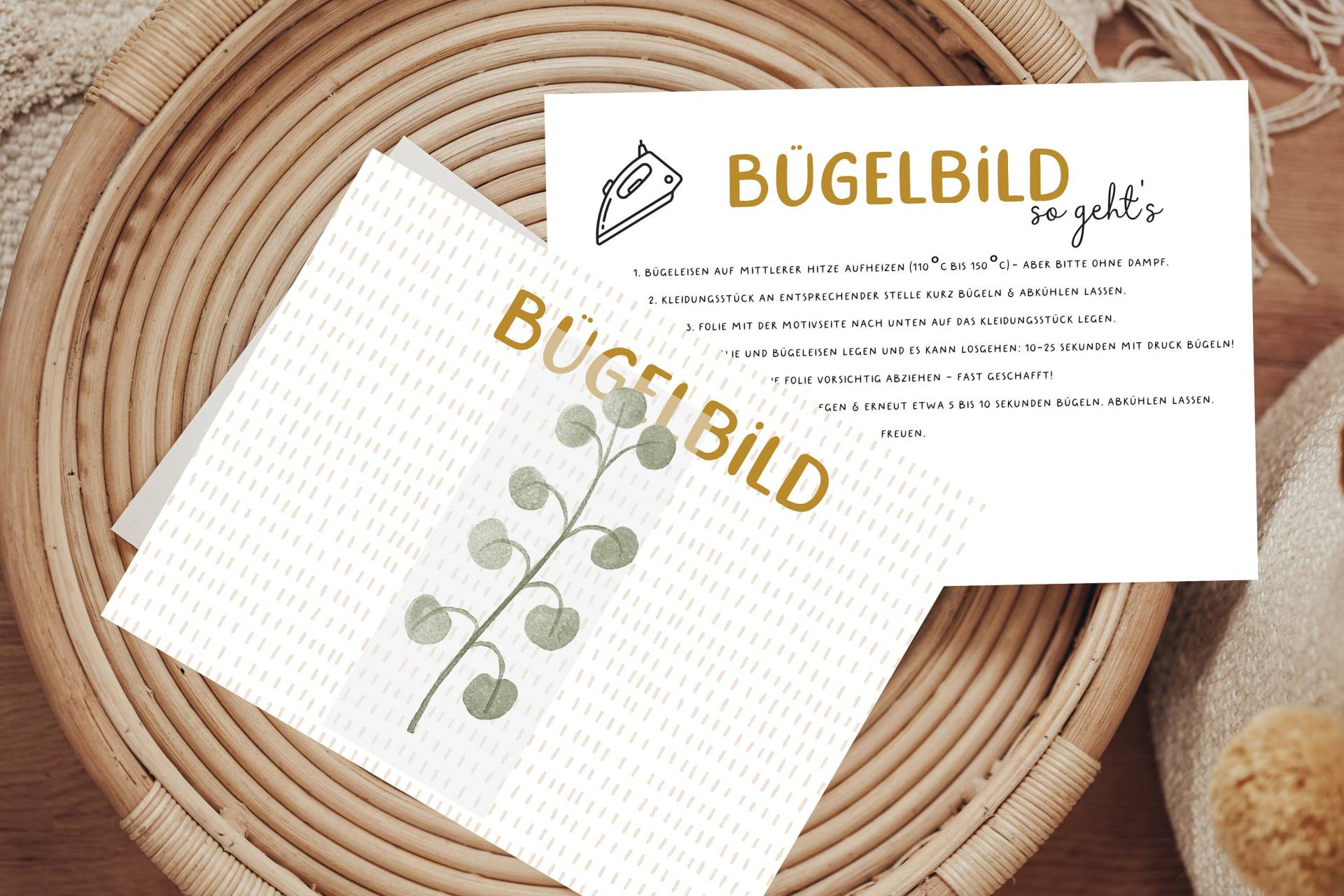 Bügelbild Eukalyptus Aufbügler Patch von Lingerei