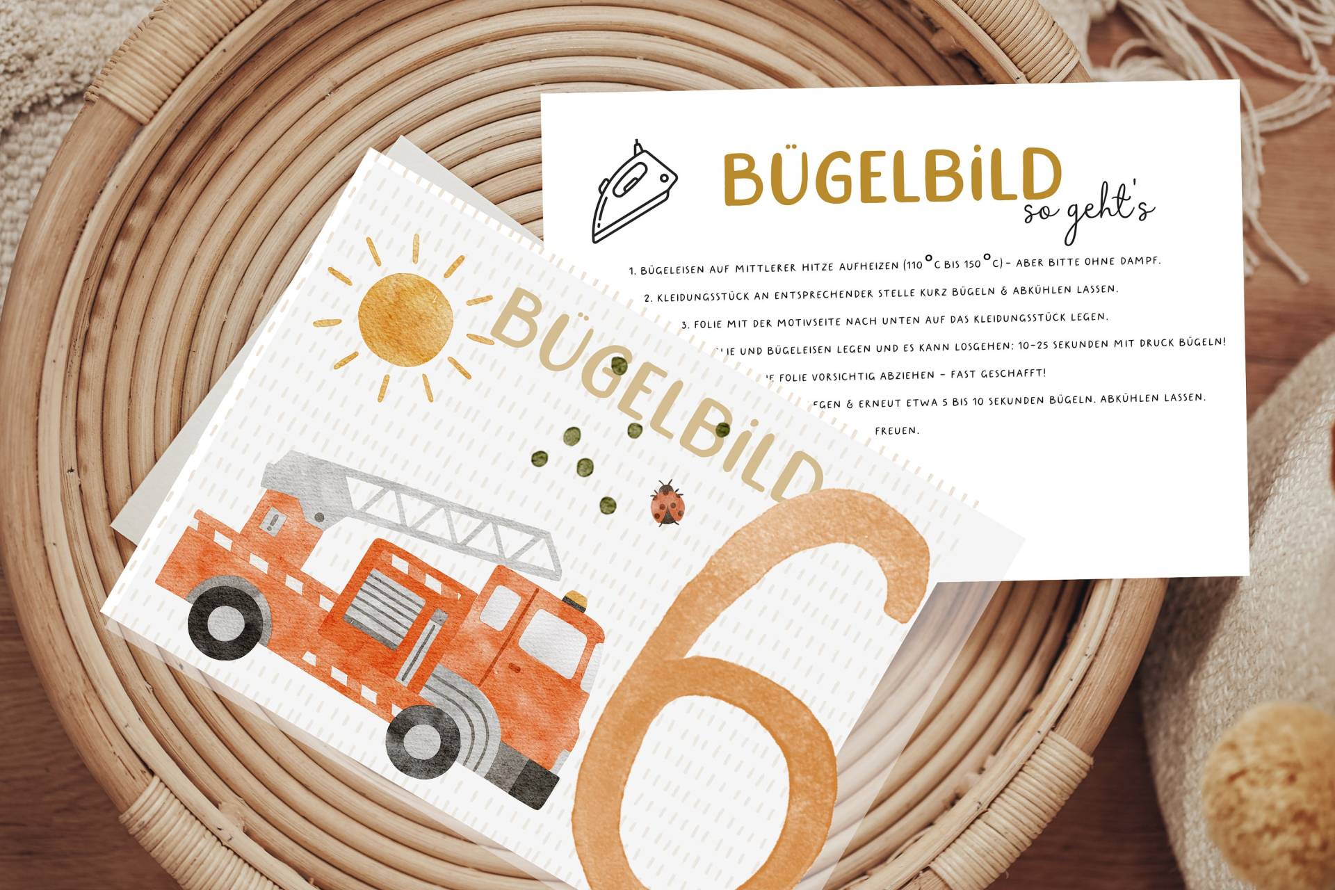 Bügelbild Feuerwehr Geburtstagsshirt Sechter Geburtstag Zahl Aufbügler Patch von Lingerei