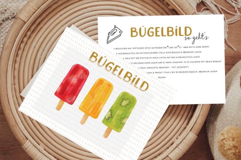 Bügelbild Fruchteis Lollipop Sommer Eis Am Stiel Aufbügler Patch von Lingerei