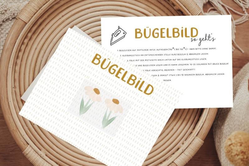 Bügelbild Gänseblümchen Blumen Aufbügler Patch von Lingerei