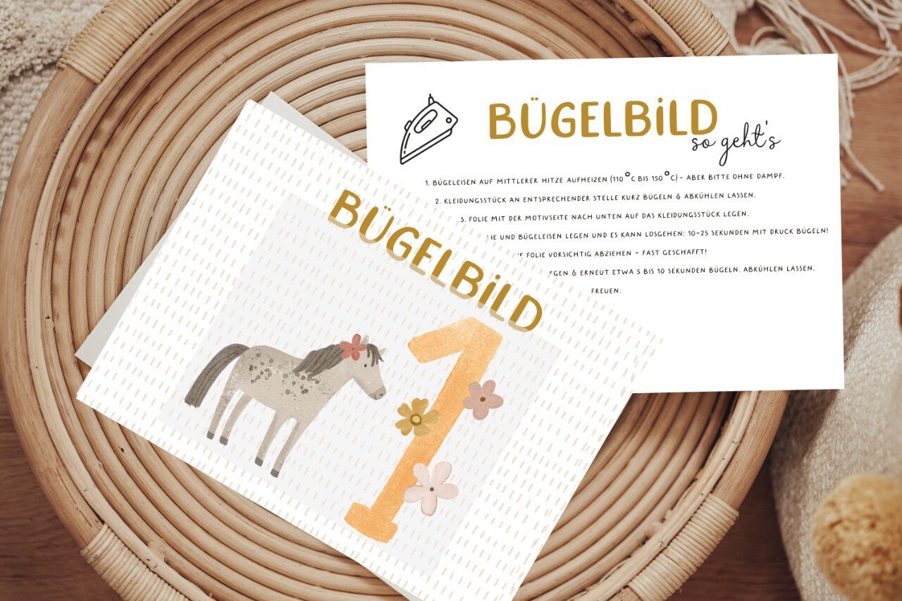 Bügelbild Geburtstagsshirt 1 Erster Geburtstag Zahl Aufbügler Patch von Lingerei