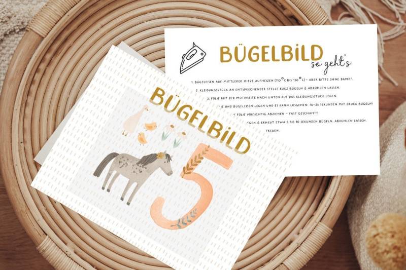 Bügelbild Geburtstagsshirt 5 Fünfter Geburtstag Zahl Aufbügler Patch von Lingerei