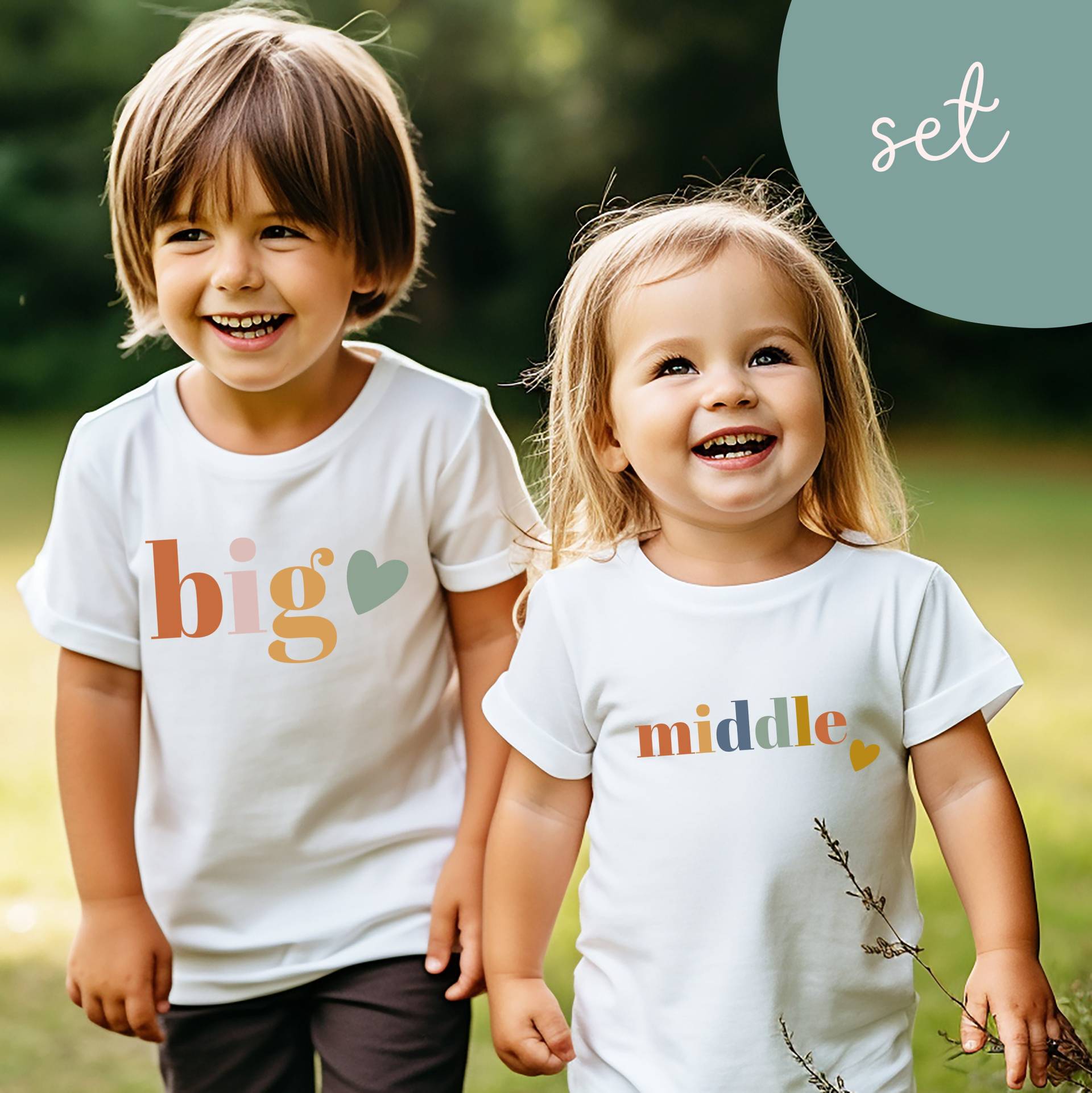 Bügelbild Geschwister Schwangerschaft Bruder Schwester von Lingerei