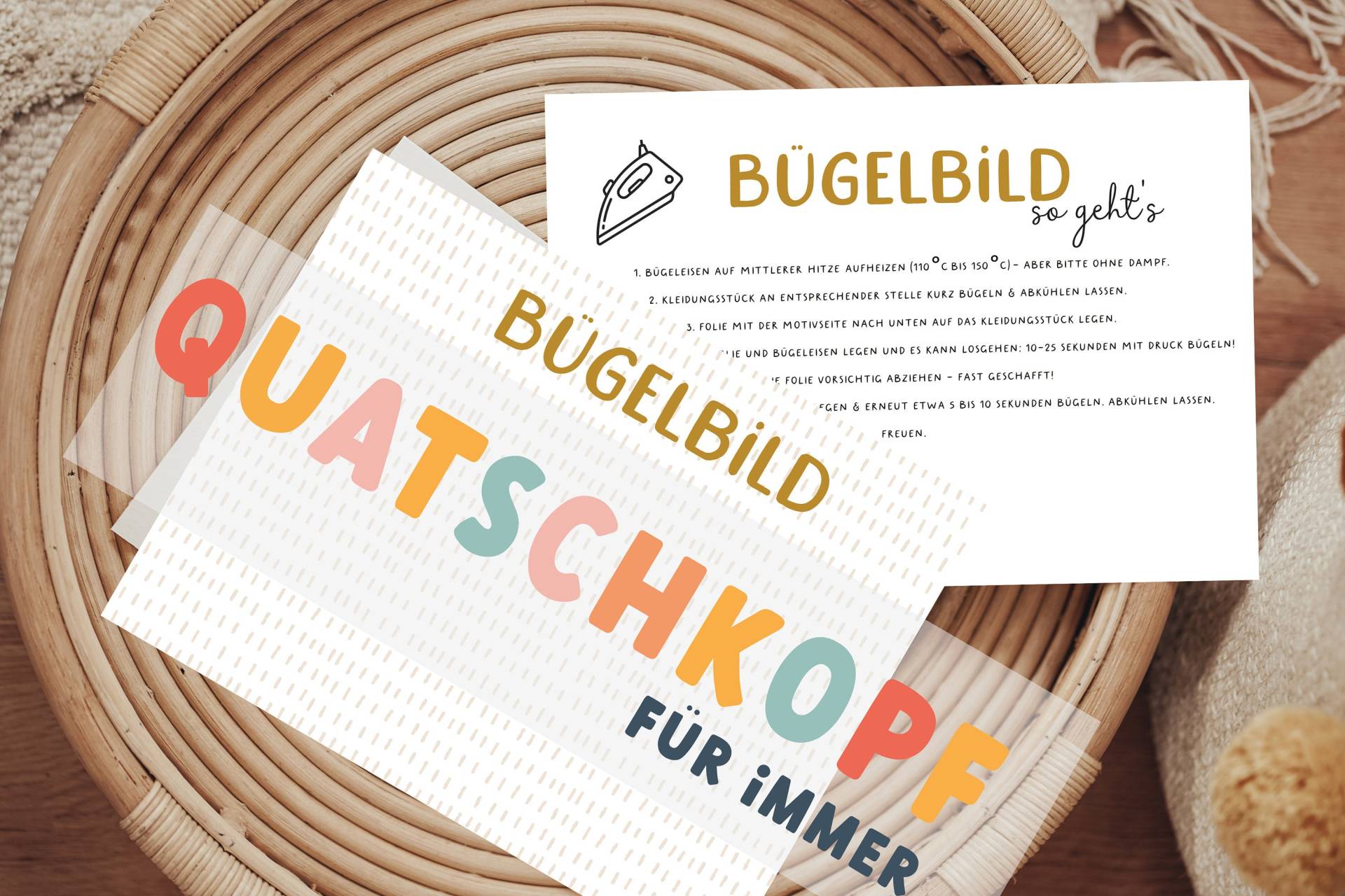 Bügelbild Großer Quatschkopf Kind Aufbügler Patch von Lingerei