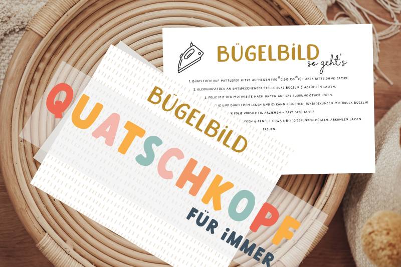 Bügelbild Großer Quatschkopf Kind Aufbügler Patch von Lingerei