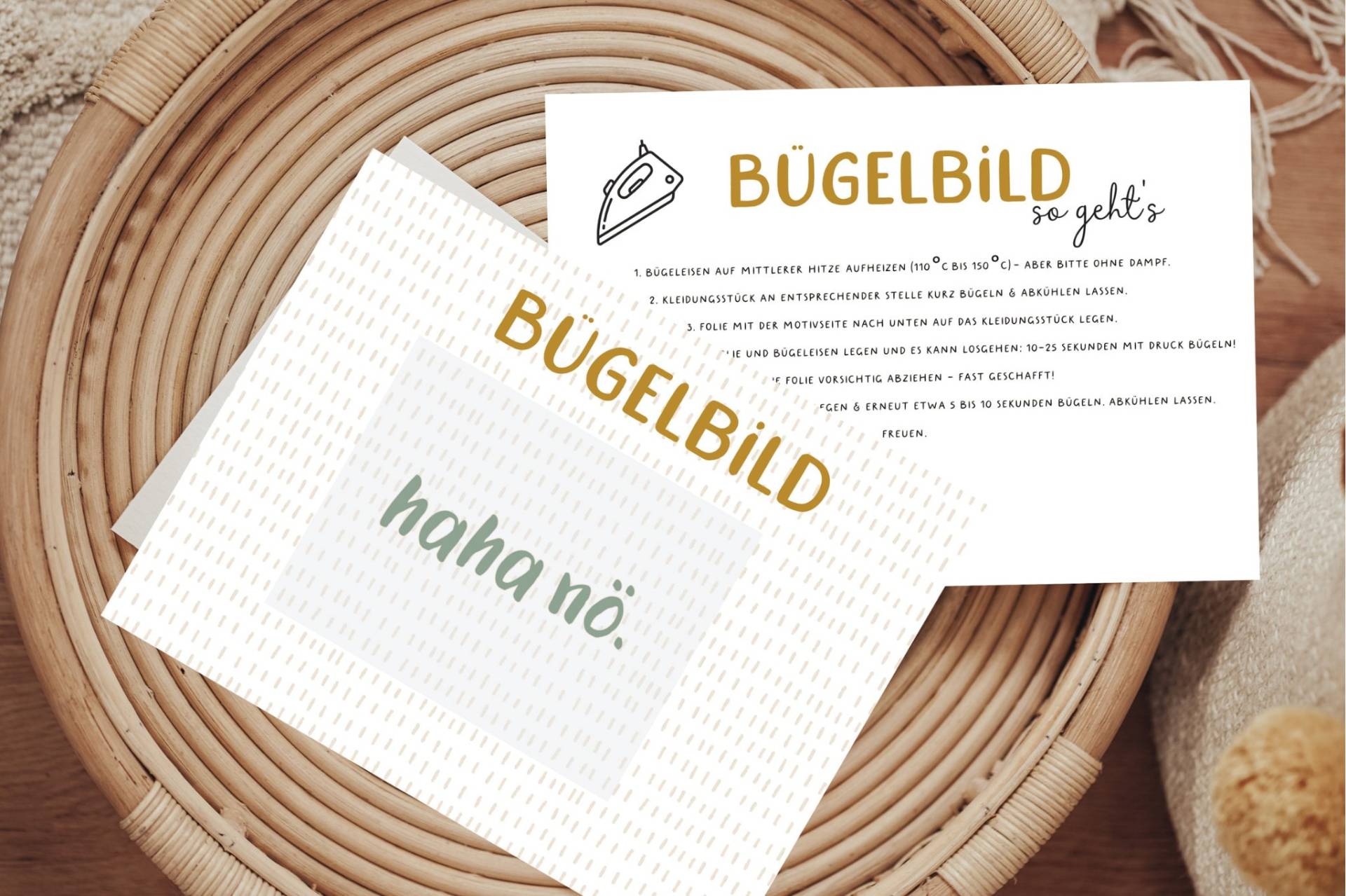 Bügelbild Haha Nö Aufbügler Patch von Lingerei