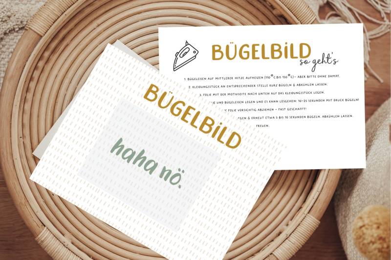 Bügelbild Haha Nö Aufbügler Patch von Lingerei