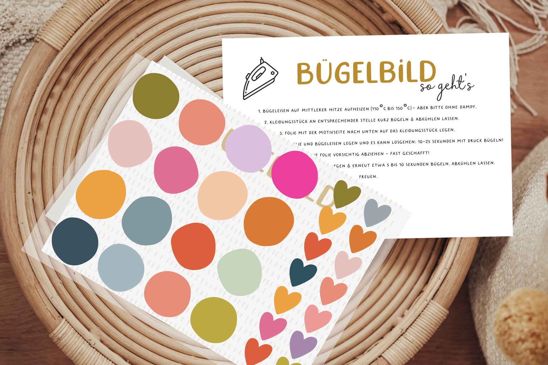 Bügelbild Herzen Bunt Konfetti Geburtstagsshirt von Lingerei