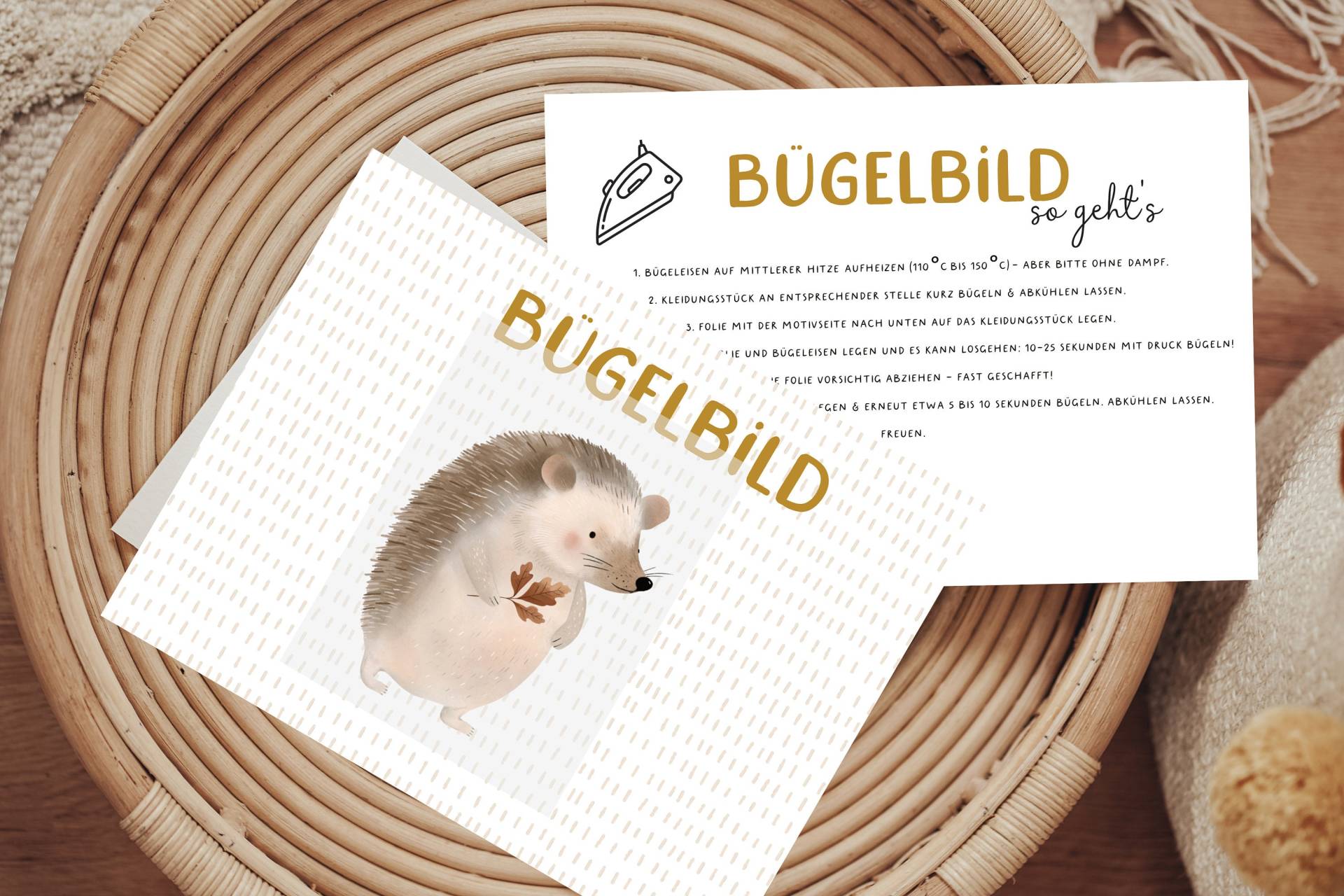 Bügelbild Igel Waldtier Tier Patch Iron On von Lingerei