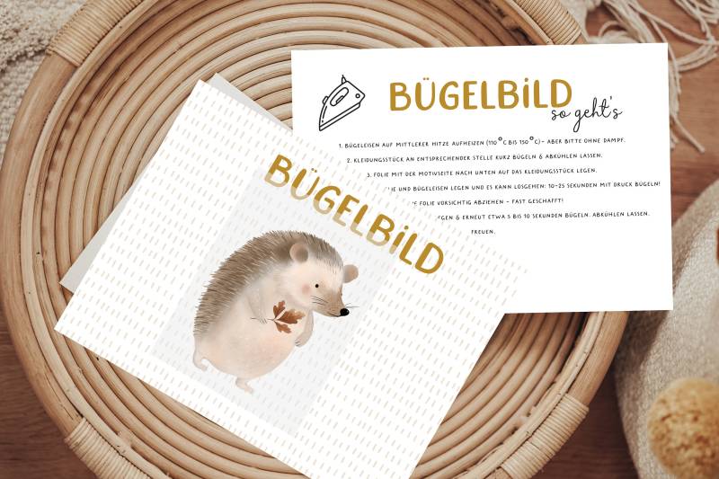 Bügelbild Igel Waldtier Tier Patch Iron On von Lingerei