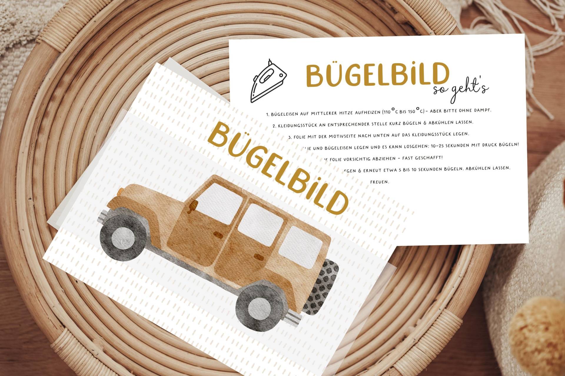 Bügelbild Jeep Kastenauto Auto von Lingerei