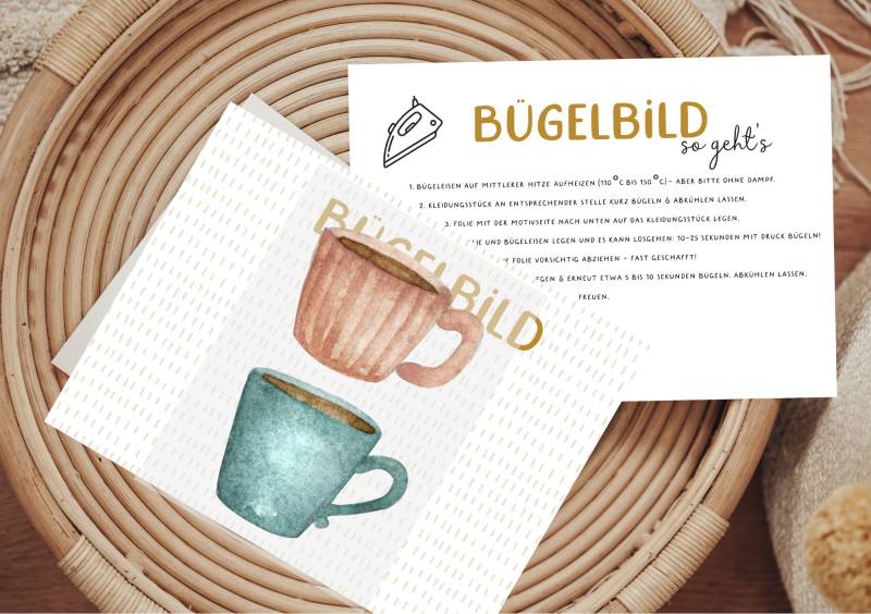 Bügelbild Kaffeetasse Teetasse Aufbügler Patch von Lingerei