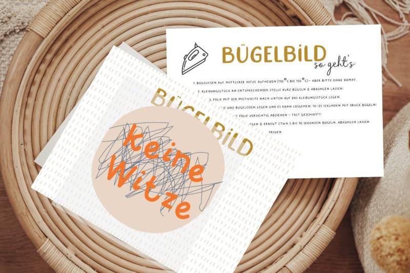 Bügelbild Keine Witze Kritzel Aufbügler Patch von Lingerei