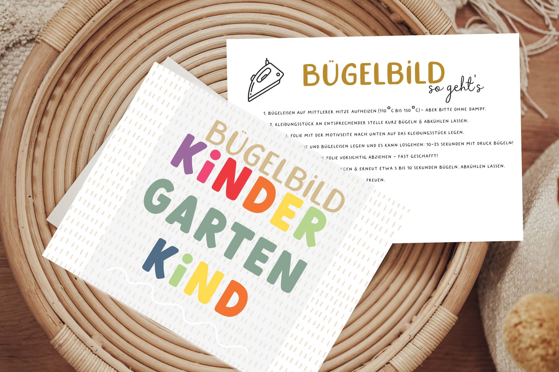 Bügelbild Kindergartenkind Kindergarten Regenbogen Kind Aufbügler Patch von Lingerei