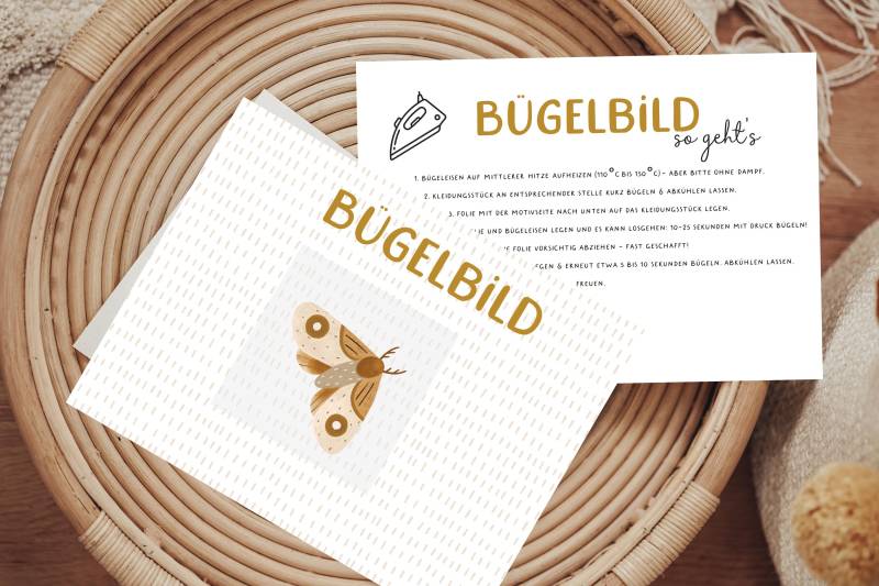 Bügelbild Kleine Motte Mini Natur Insekten Bauernhof Farm Tier Patch Iron On von Lingerei