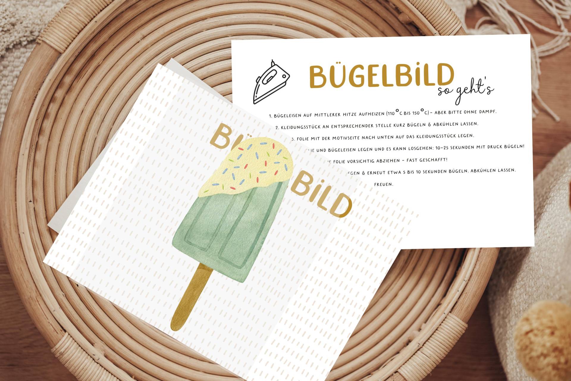 Bügelbild Konfettieis Groß Konfetti Eis Aufbügler Patch von Lingerei