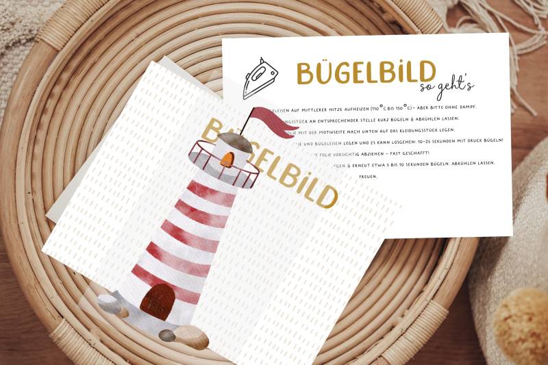 Bügelbild Leuchtturm Aufbügler Patch von Lingerei