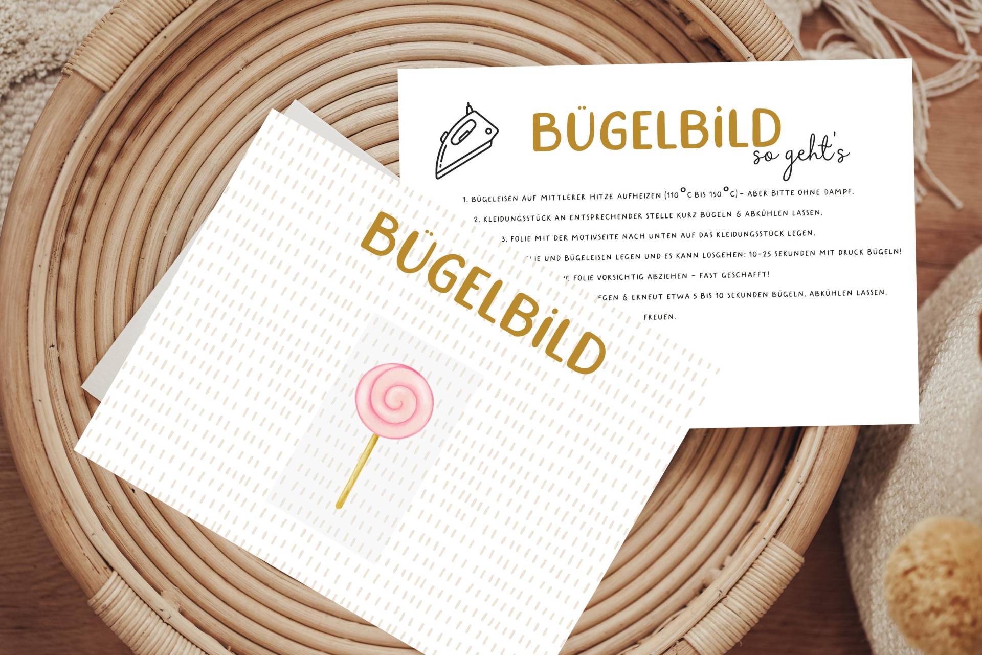 Bügelbild Lolli Lolly Lutscher Aufbügler Patch von Lingerei