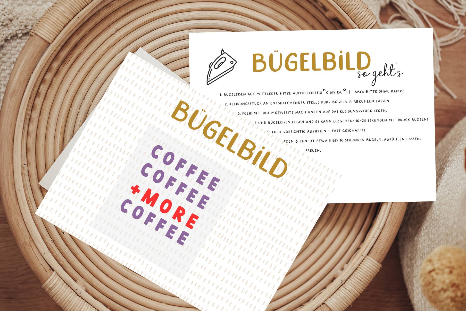 Bügelbild More Coffee Lila Rot Coffeelover Kaffee Diy Shirt von Lingerei