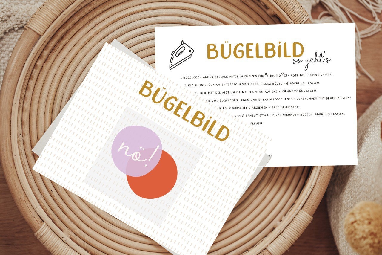 Bügelbild Nö Aufbügler Patch Pink/Orange von Lingerei