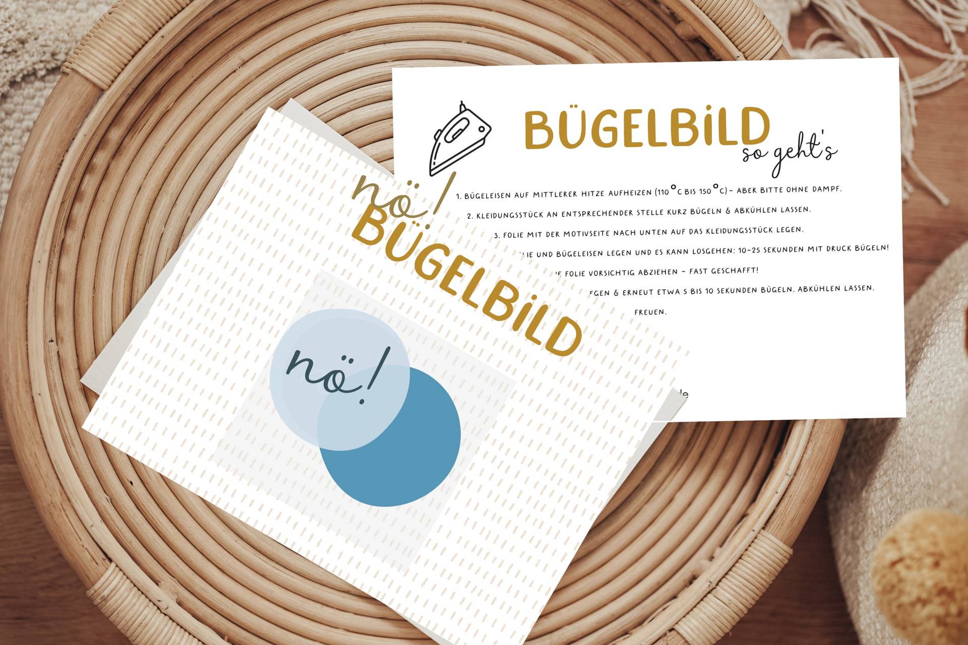 Bügelbild Nö Blau Aufbügler Patch von Lingerei