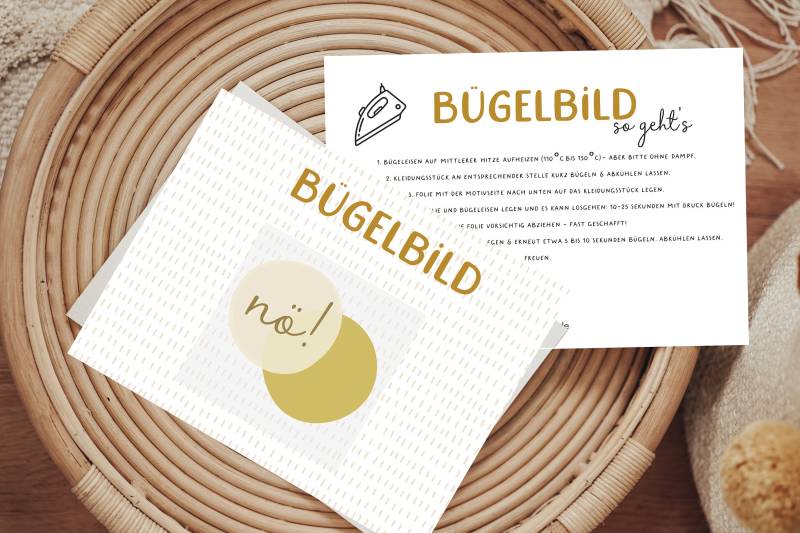 Bügelbild Nö Gelb Aufbügler Patch von Lingerei