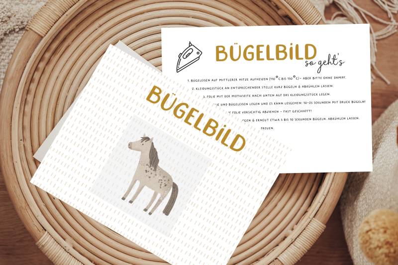 Bügelbild Pferd Apfelschimmel Mini Tiere Patch Aufbügler von Lingerei