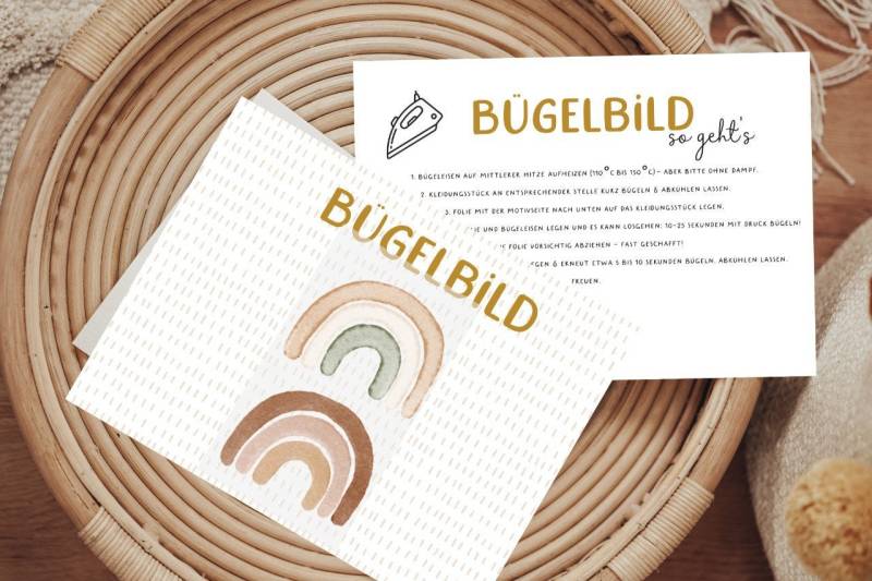 Bügelbild Regenbogen-Duo Aufbügler Patch von Lingerei