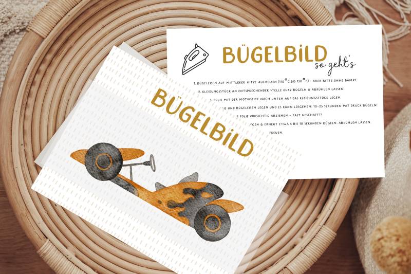 Bügelbild Rennauto Auto von Lingerei