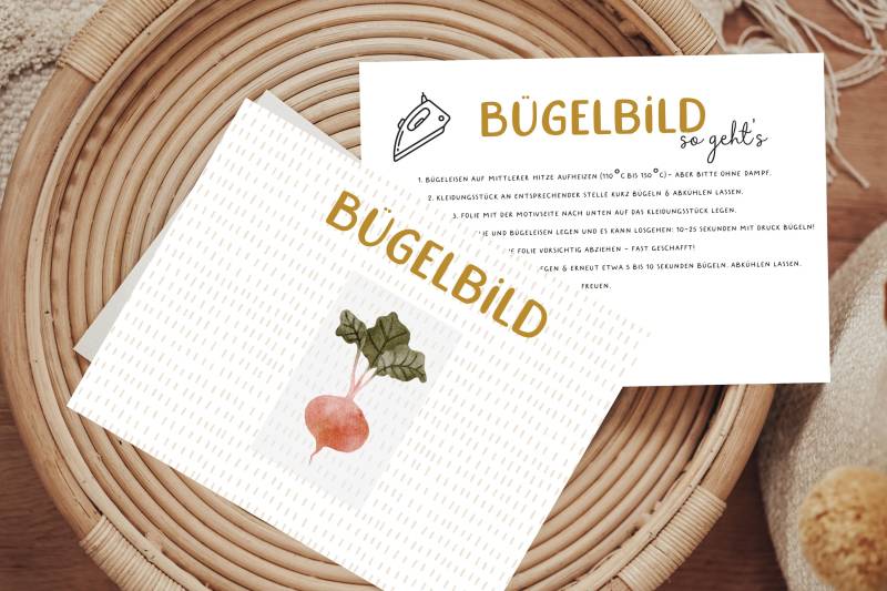 Bügelbild Rote Beete Radieschen Herbst Aufbügler Patch von Lingerei