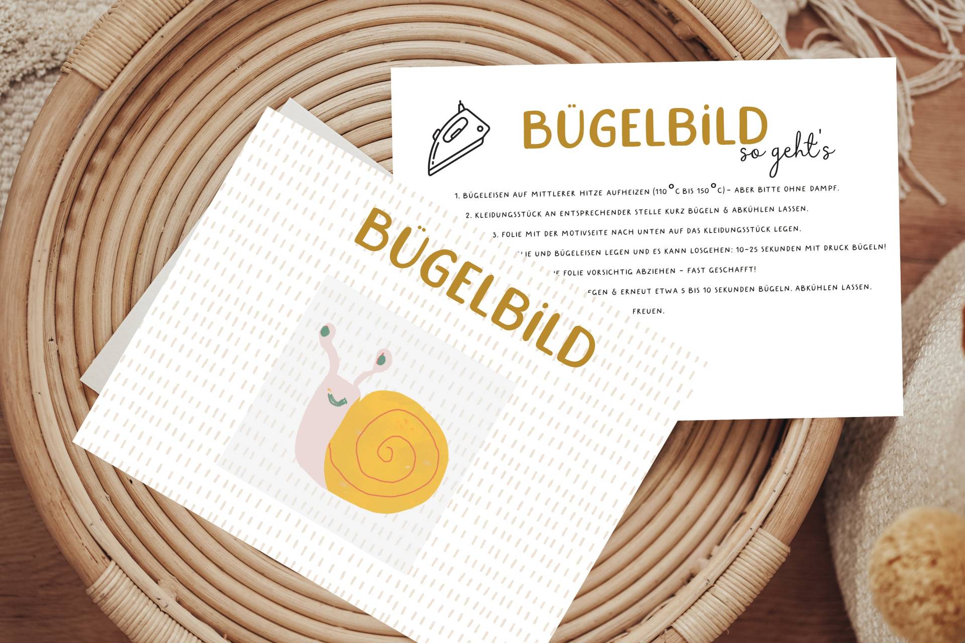 Bügelbild Schnecke Weinbergschnecke Bauernhof Tier Patch Iron On von Lingerei