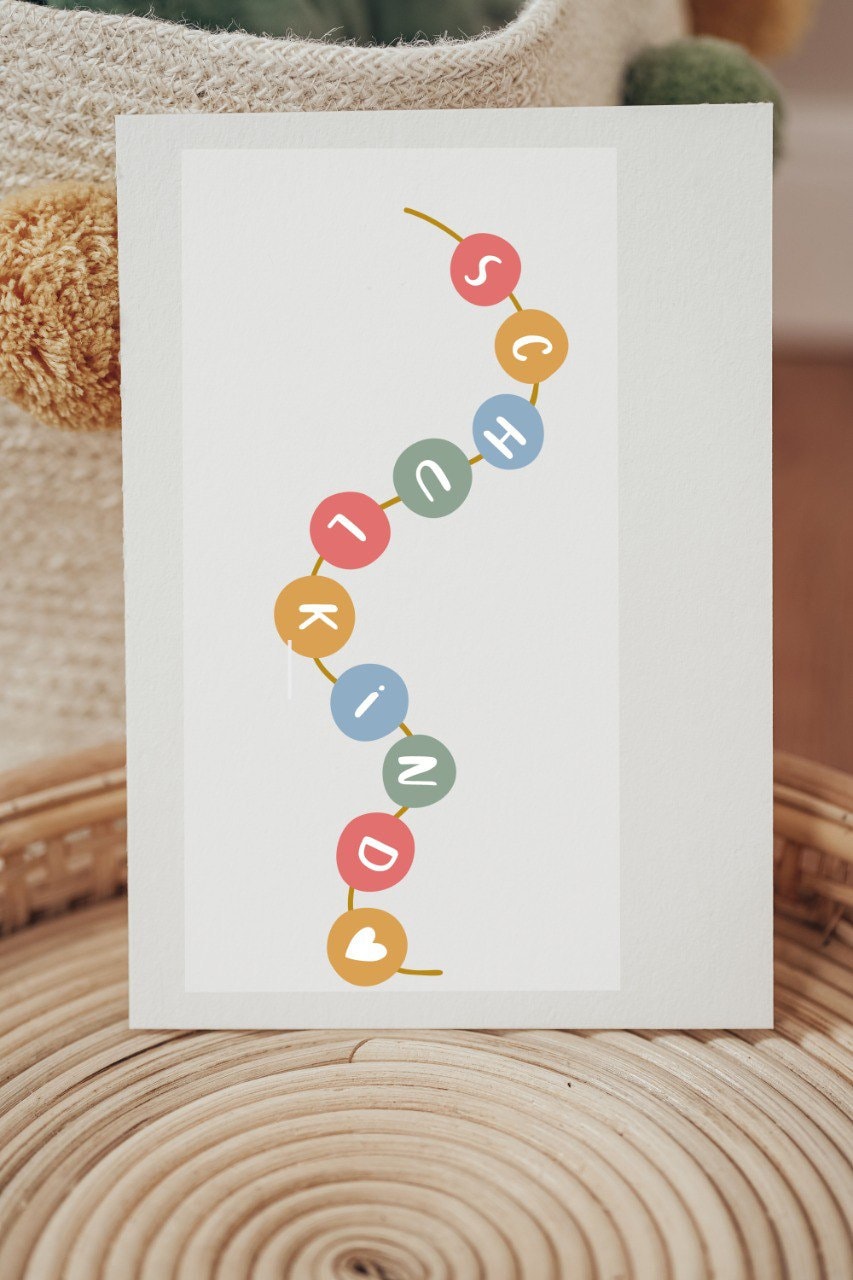 Bügelbild Schulkind Niedlich Diy Shirt Kette Wimpel Blau Jungen Einschulung 2025 von Lingerei