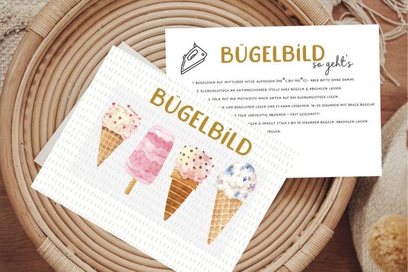 Bügelbild Sommer Eiscreme Eis Am Stiel Aufbügler Patch von Lingerei