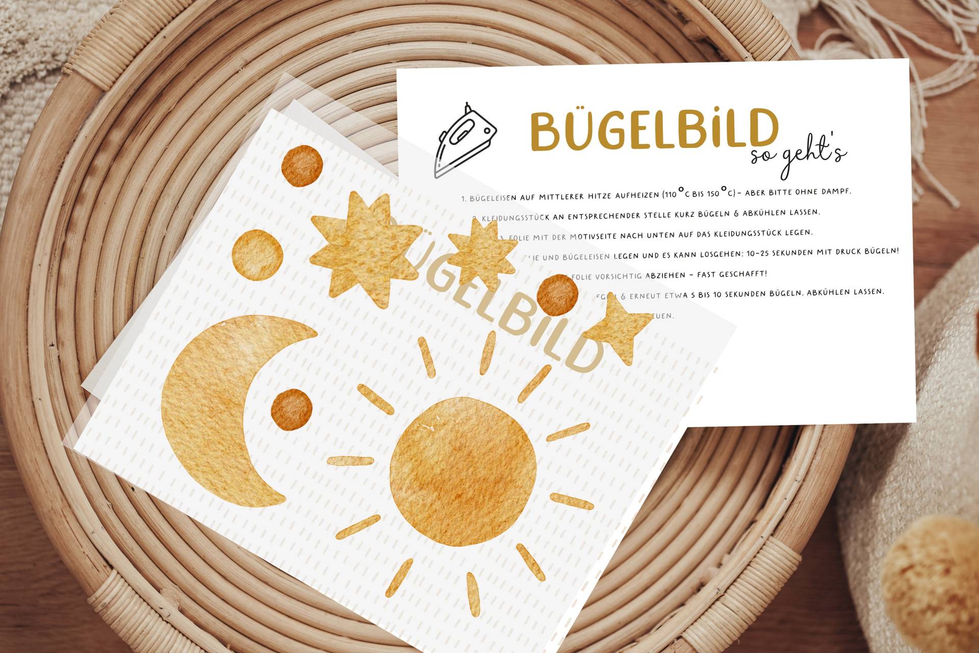 Bügelbild Sonne Mond Und Sterne Nacht Niedlich Diy Shirt von Lingerei