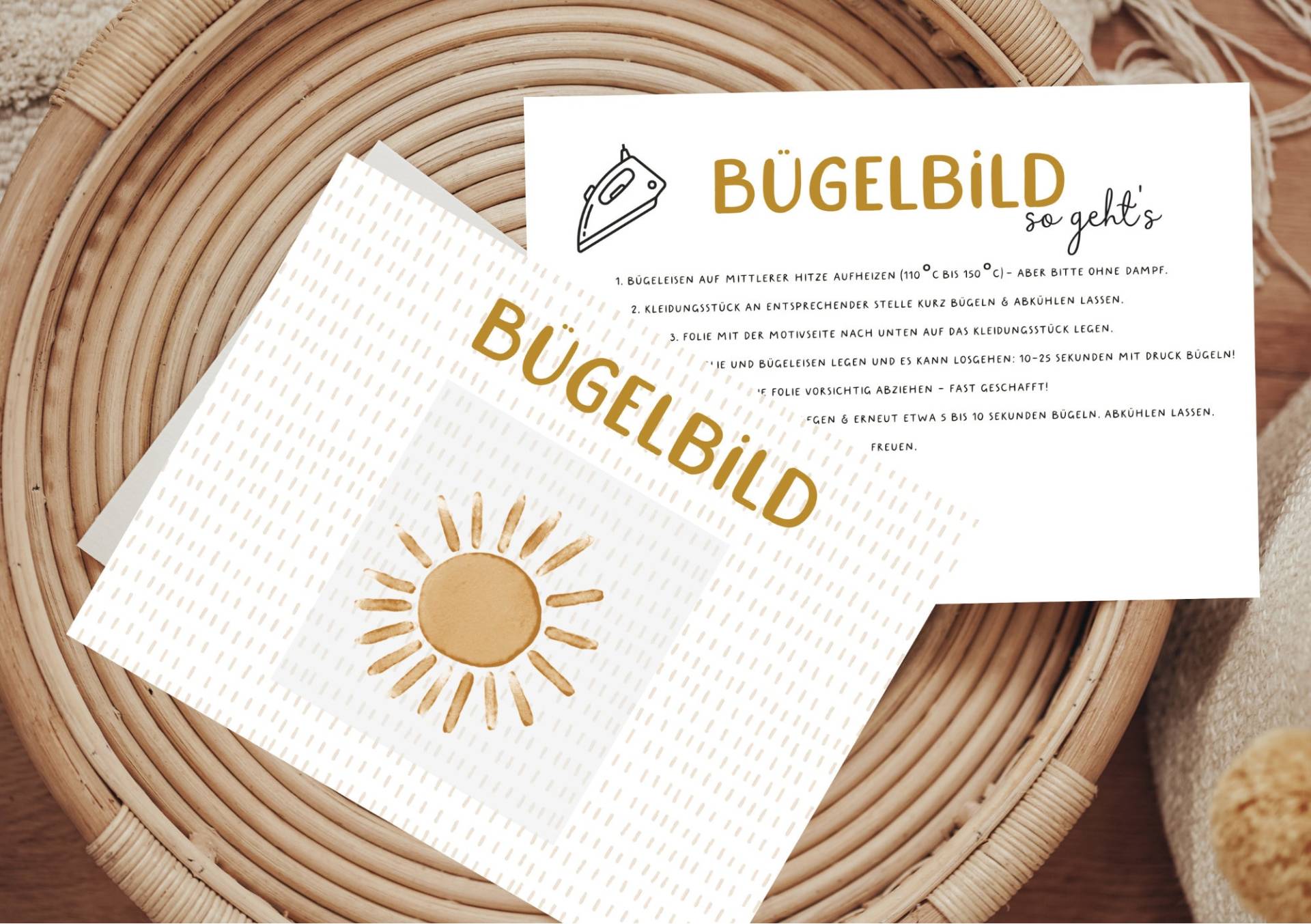 Bügelbild Sonne Sommer Aufbügler Patch von Lingerei