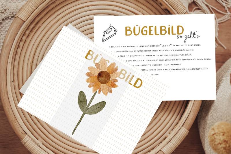 Bügelbild Sonnenblume Blumen Aufbügler Patch von Lingerei