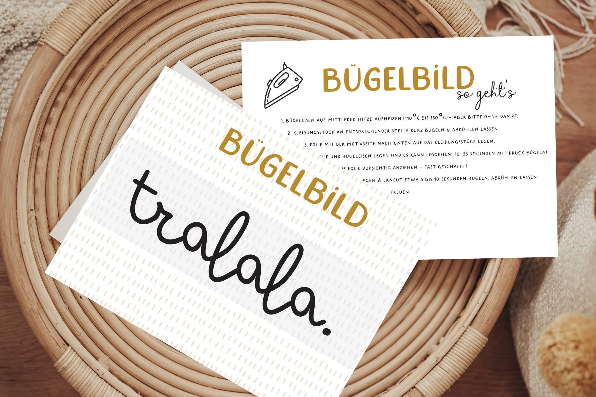 Bügelbild Spruch Tralala Aufbügler Patch von Lingerei