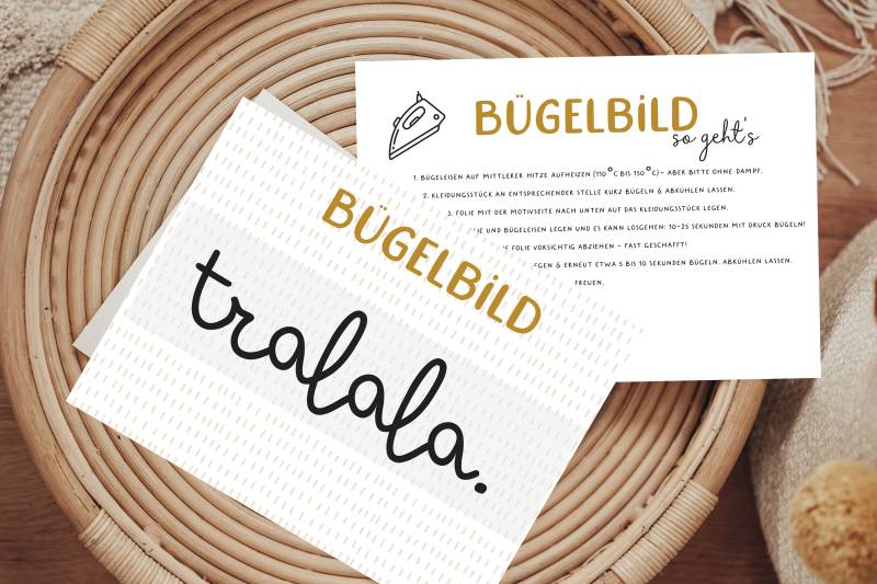 Bügelbild Spruch Tralala Aufbügler Patch von Lingerei